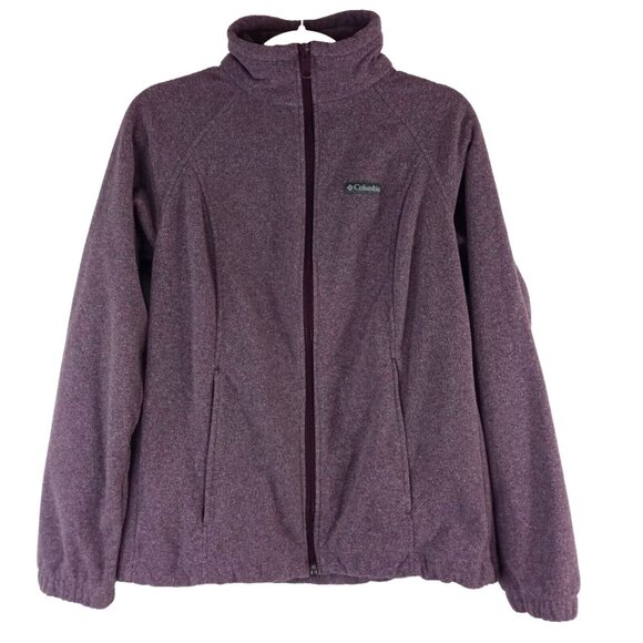 Columbia Womens Jacket Size M Fleece Full Zip Pockets Long Sleeve Purple - Picture 1 of 12